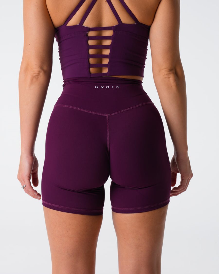 Dark Purple Women's NVGTN Signature 2.0 Shorts Dubai | Rp2A0HoG