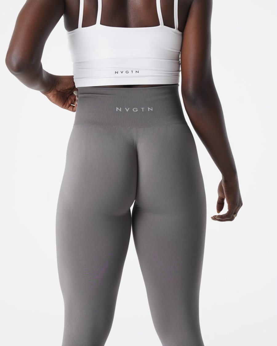 Deep Grey Women's NVGTN Solid Seamless Leggings Dubai | sucQTThb