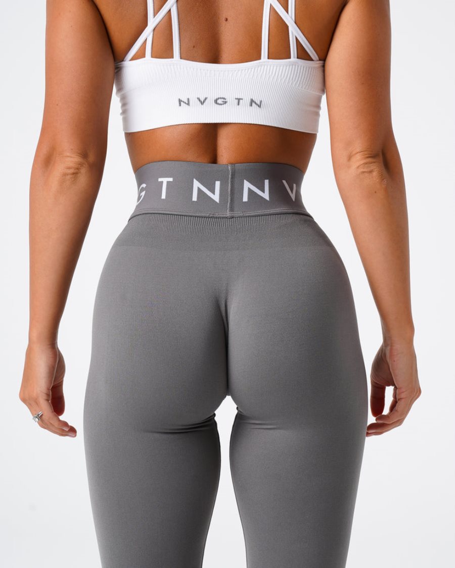 Deep Grey Women's NVGTN Sport Seamless Leggings Dubai | AvNUacui