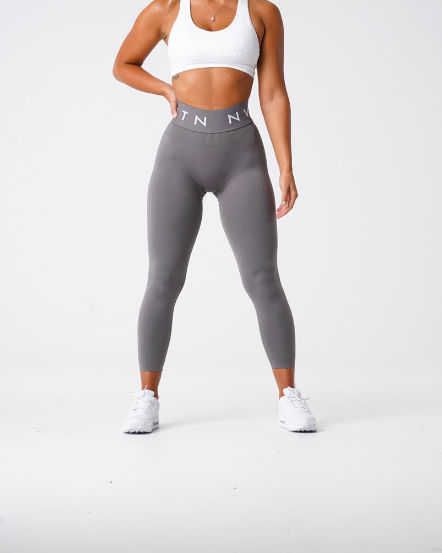 Deep Grey Women's NVGTN Sport Seamless Leggings Dubai | AvNUacui