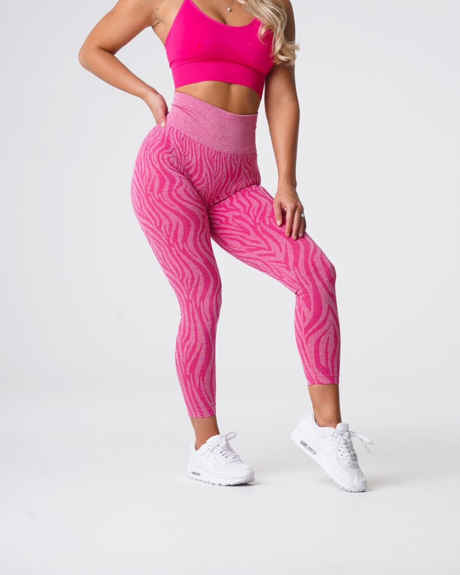 Fuchsia Women's NVGTN Zebra Seamless Leggings Dubai | wXLZN10x