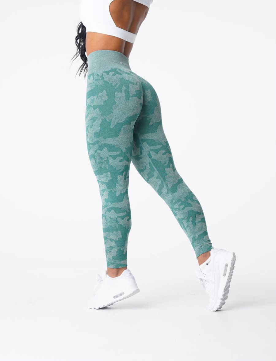 Green Women's NVGTN Camo Seamless Leggings Dubai | 0SysbCRG