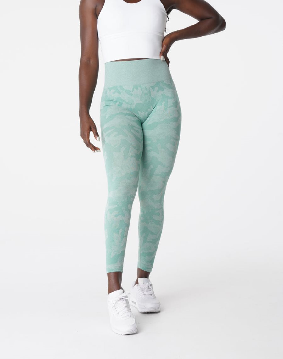 Green Women's NVGTN Camo Seamless Leggings Dubai | FWbdbniK