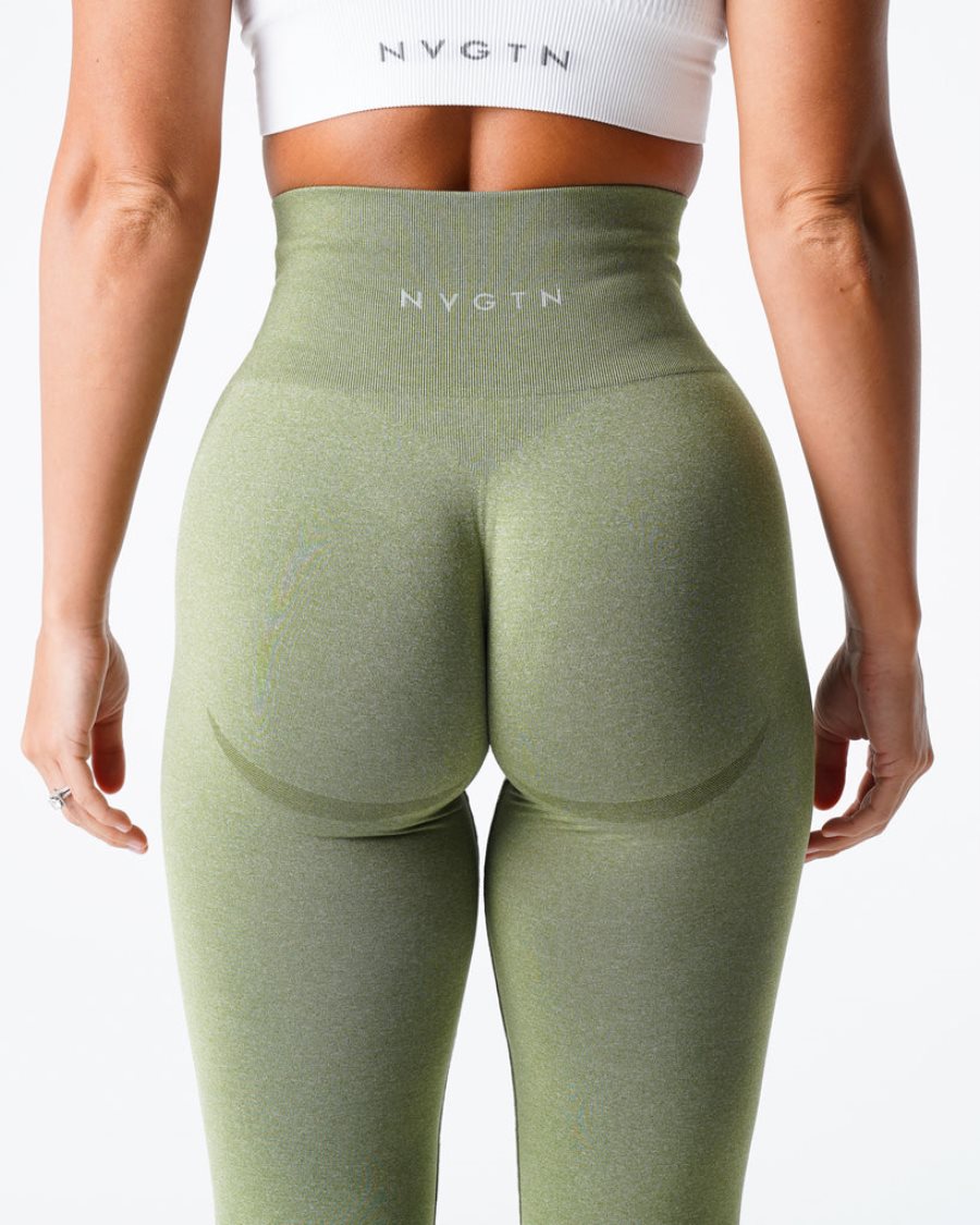 Green Women's NVGTN Contour Seamless Leggings Dubai | CkBdpXeX