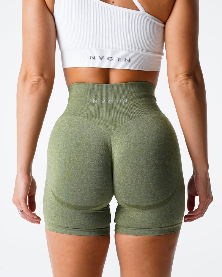 Green Women's NVGTN Contour Seamless Shorts Dubai | eLM4YmAK