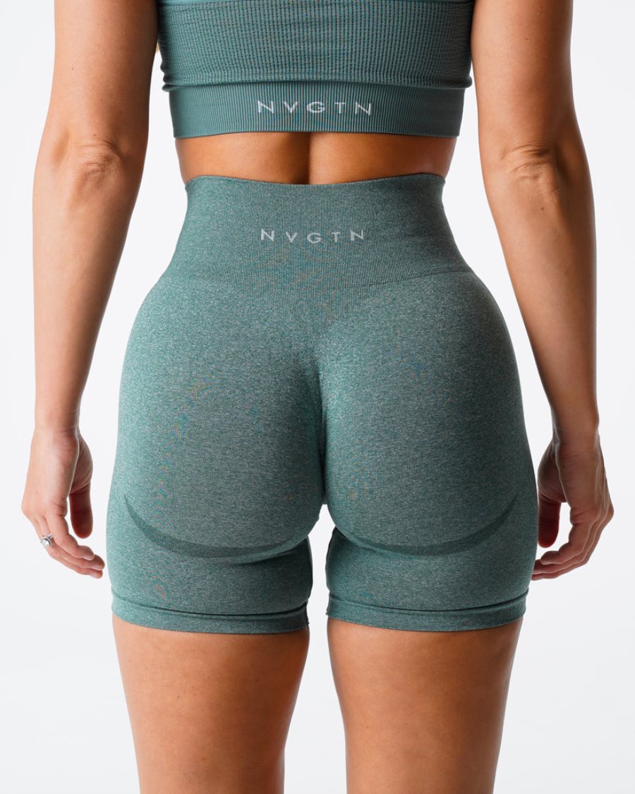 Green Women's NVGTN Contour Seamless Shorts Dubai | ynznm9Yv