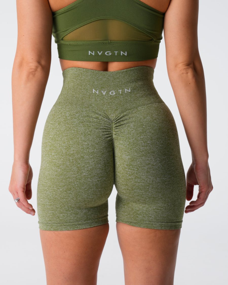 Green Women's NVGTN Scrunch Seamless Shorts Dubai | YZIbHAJA