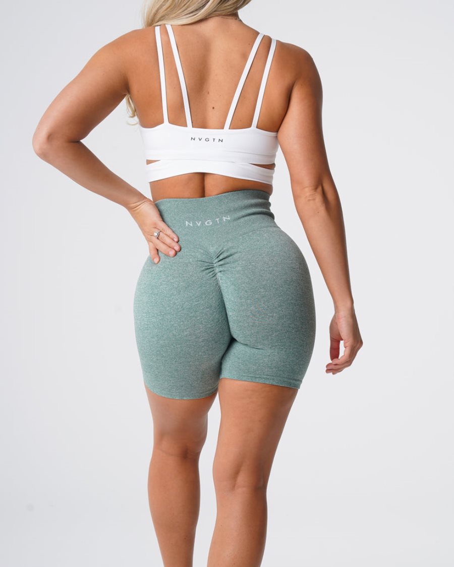 Green Women's NVGTN Scrunch Seamless Shorts Dubai | ziHb4vuf