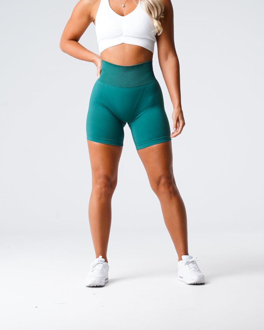 Green Women's NVGTN Solid Seamless Shorts Dubai | 27Eusoz5