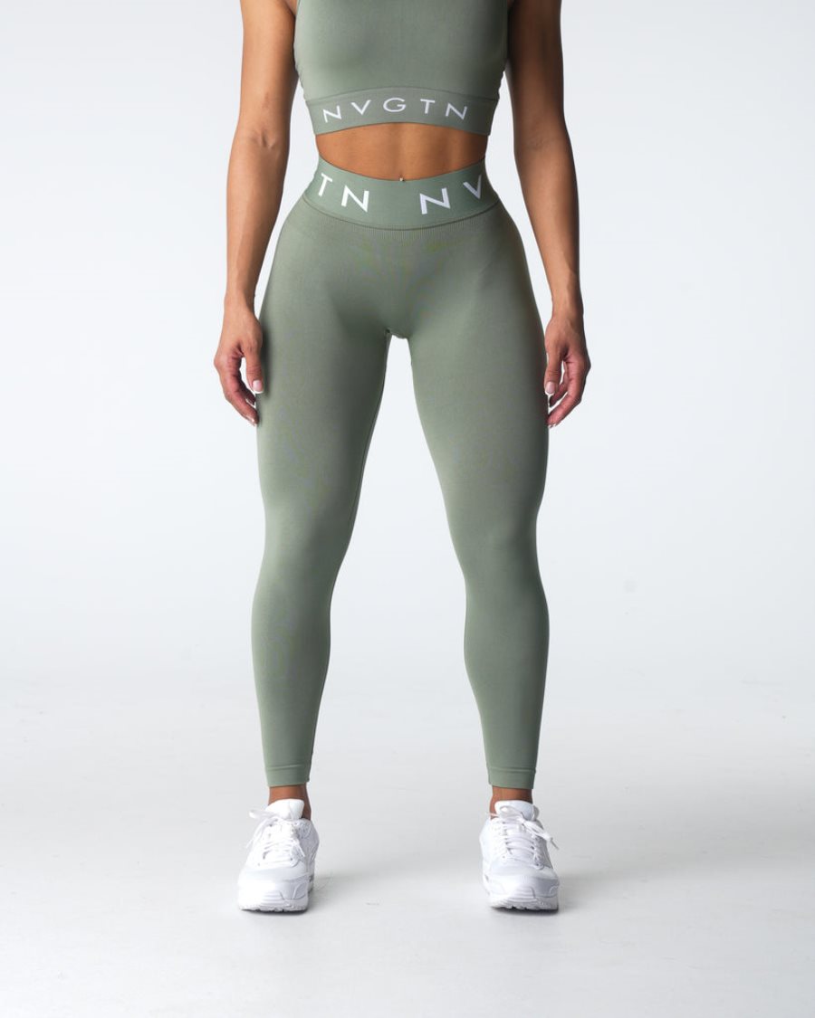 Green Women's NVGTN Sport Seamless Leggings Dubai | vlGst2ZI