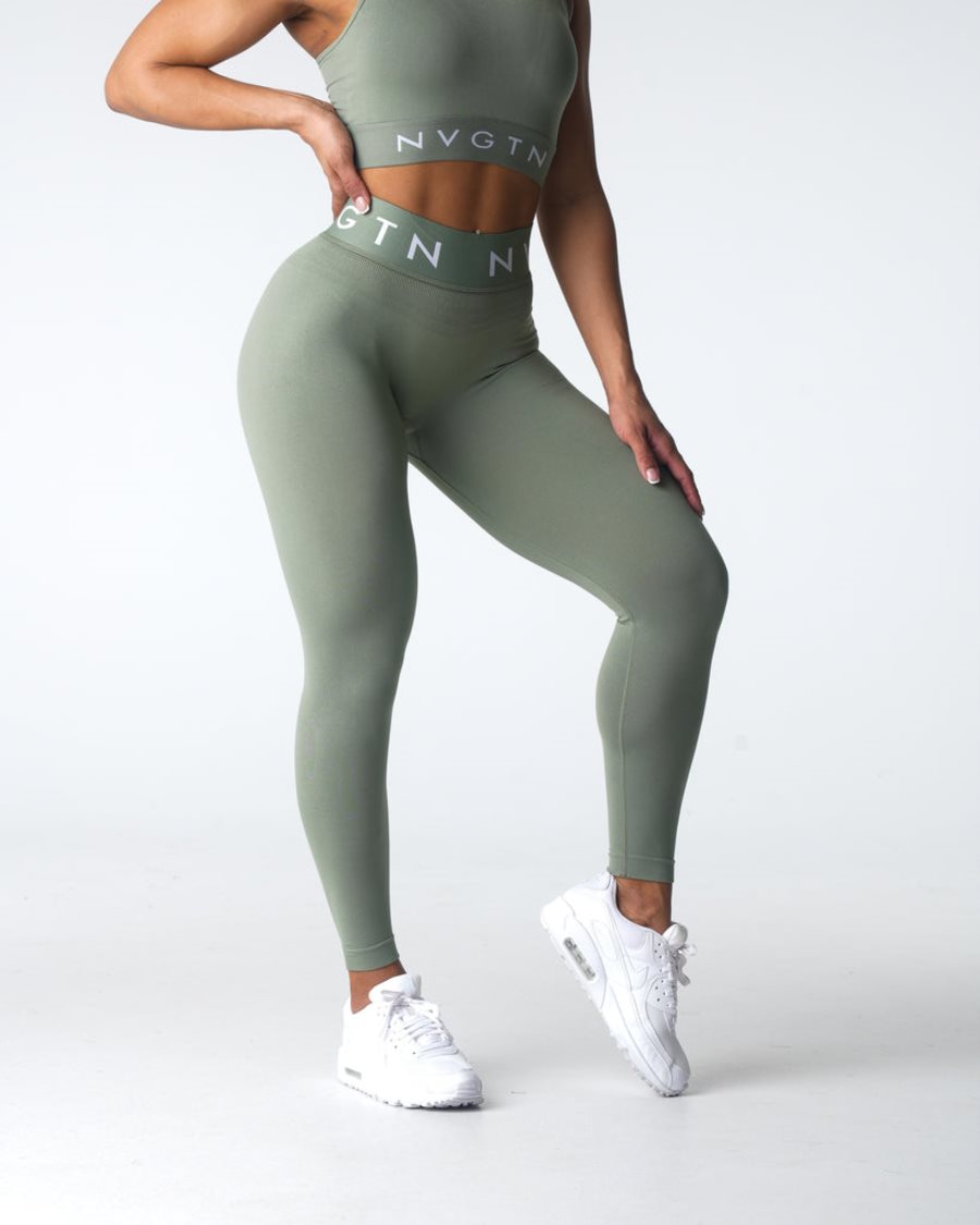 Green Women's NVGTN Sport Seamless Leggings Dubai | vlGst2ZI