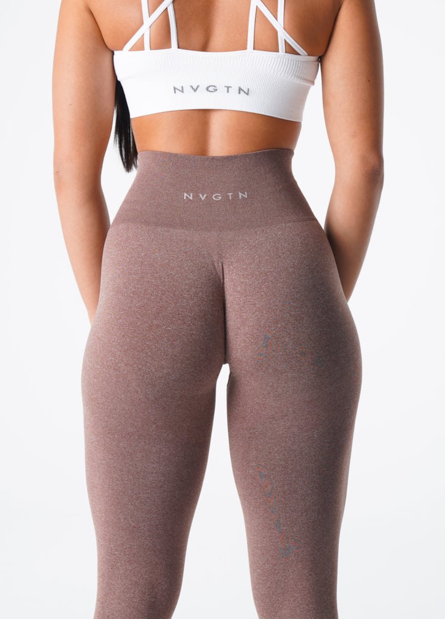 Grey Brown Women's NVGTN NV Seamless Leggings Dubai | epOwYBRp