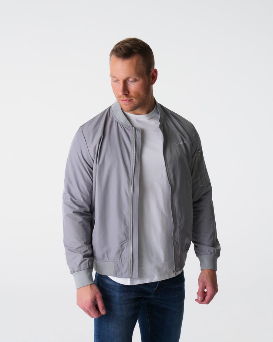 Grey Men's NVGTN Bomber Jackets Dubai | 3lDDZr1F