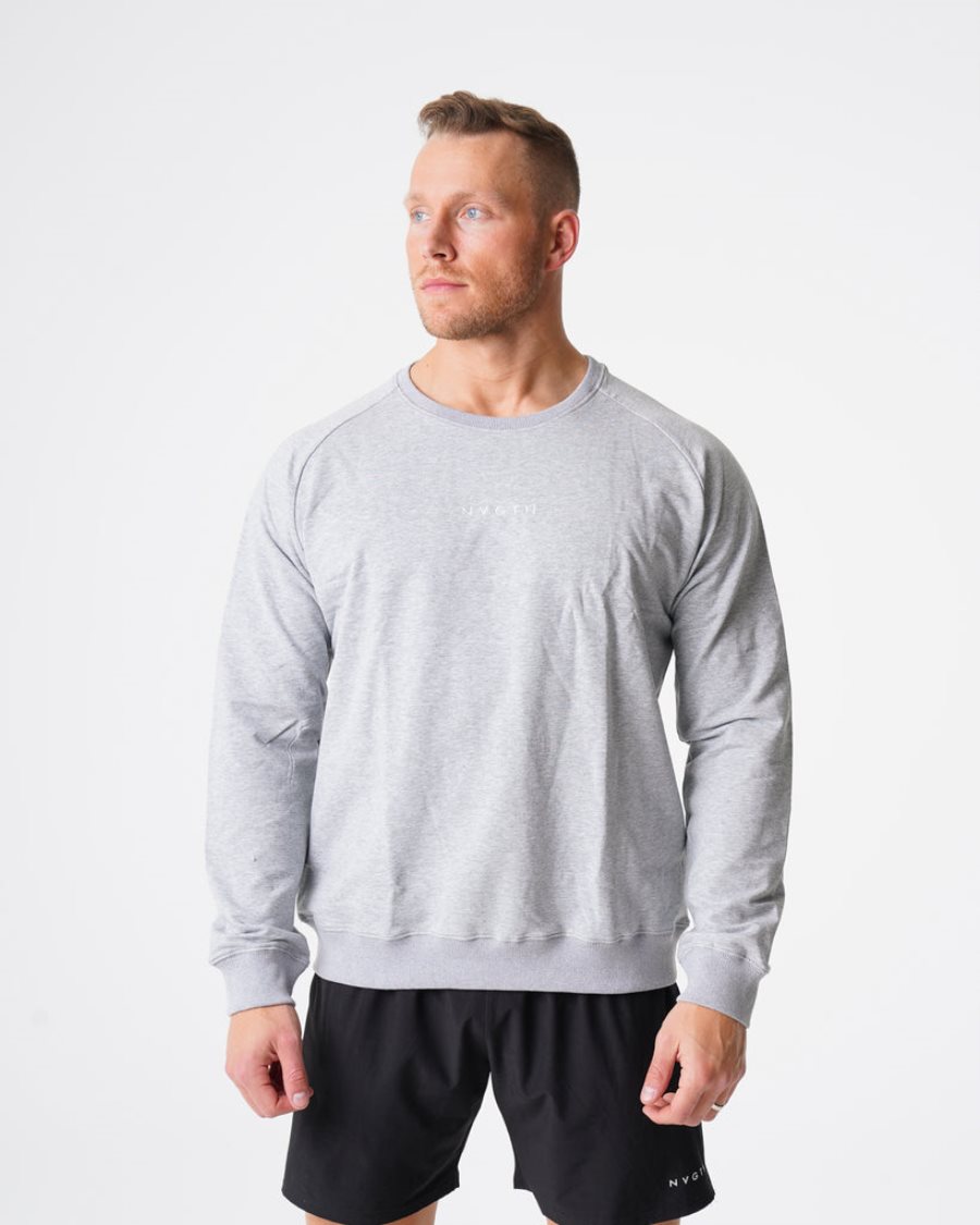 Grey Men\'s NVGTN Crew Neck Sweatshirts Dubai | moLxzTXi