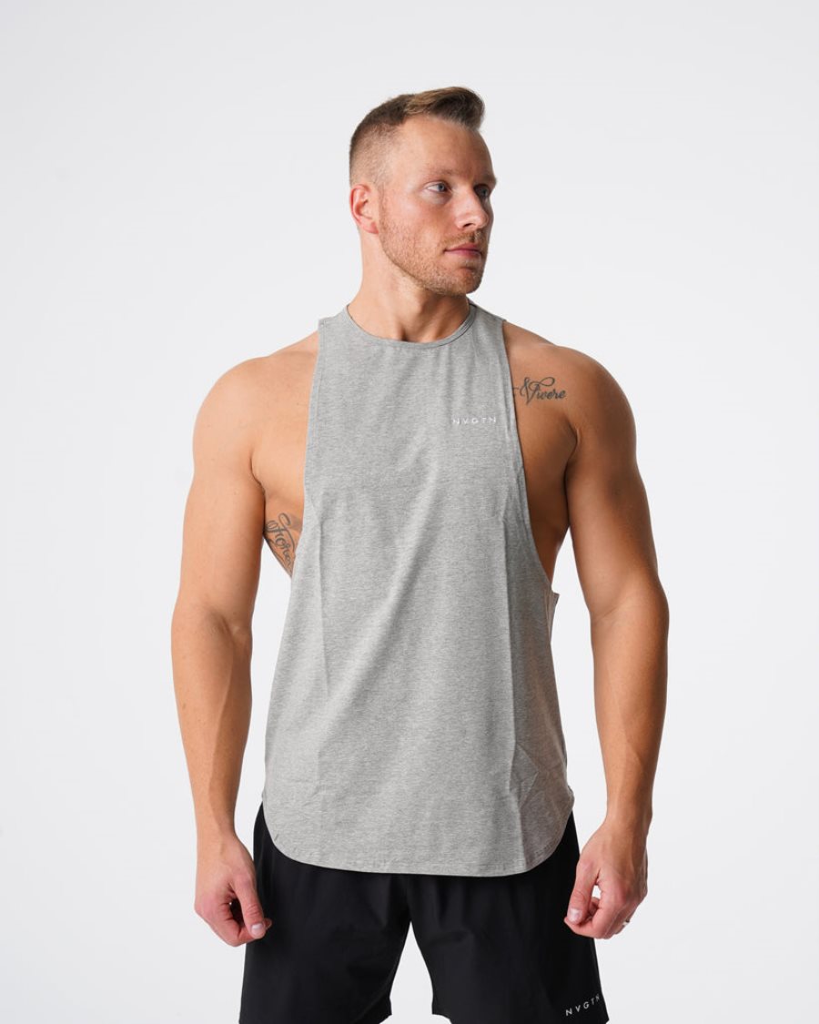 Grey Men's NVGTN Pulse Edge Tanks Dubai | BVJqS3fu