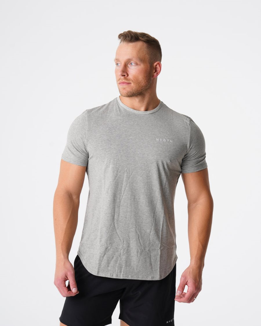 Grey Men's NVGTN Pulse Fitted T Shirts Dubai | C5uzp21T