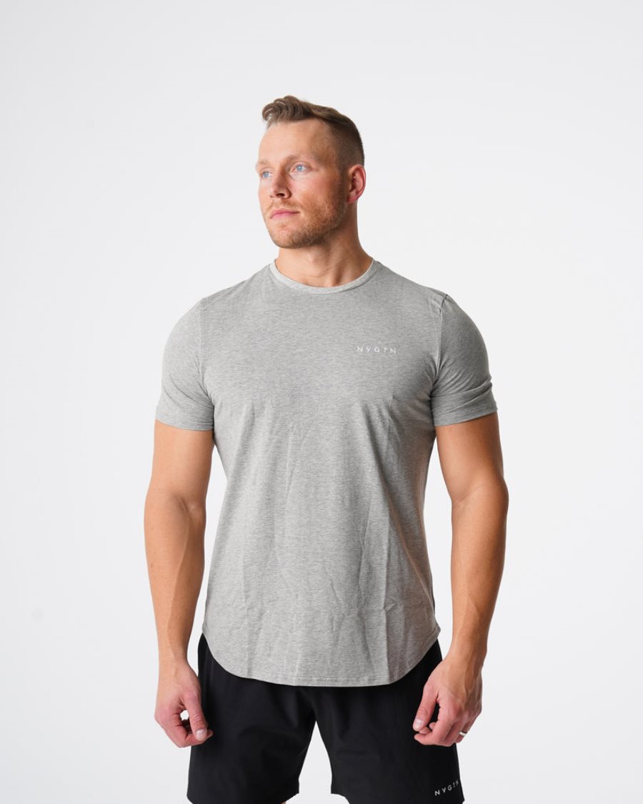 Grey Men\'s NVGTN Pulse Fitted T Shirts Dubai | C5uzp21T