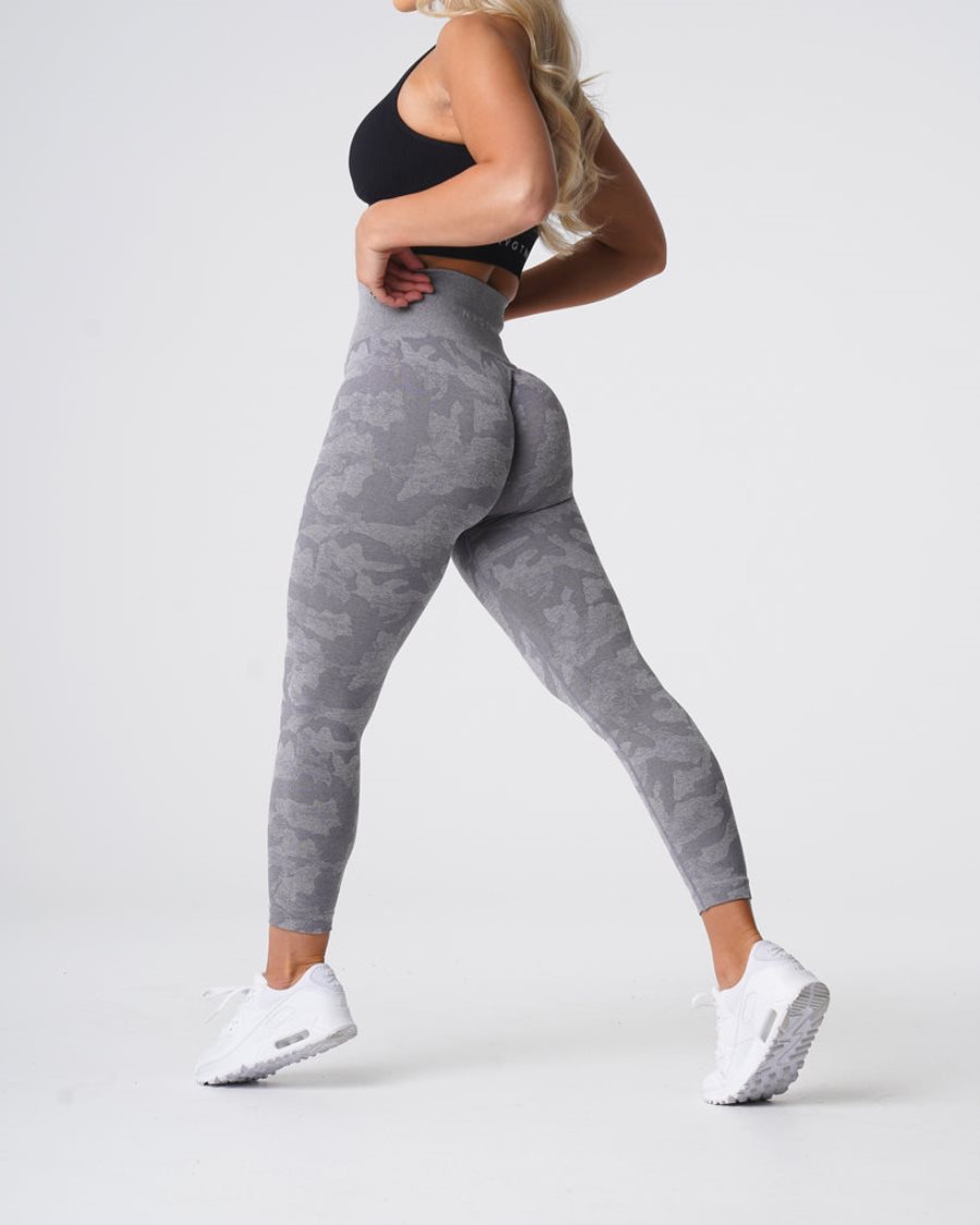 Grey Women's NVGTN Camo Seamless Leggings Dubai | 1U0AS7od