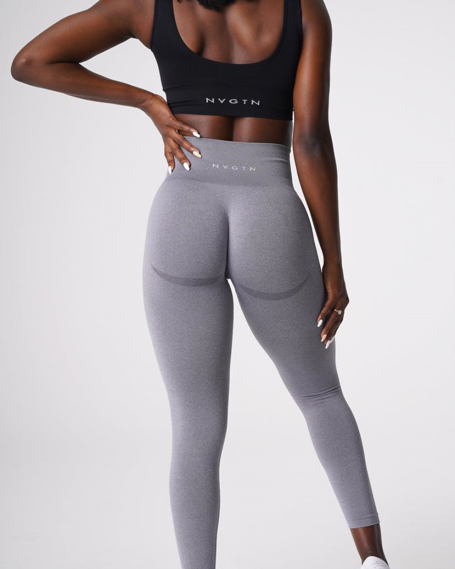 Grey Women's NVGTN Curve Seamless Leggings Dubai | WjEtWKZD