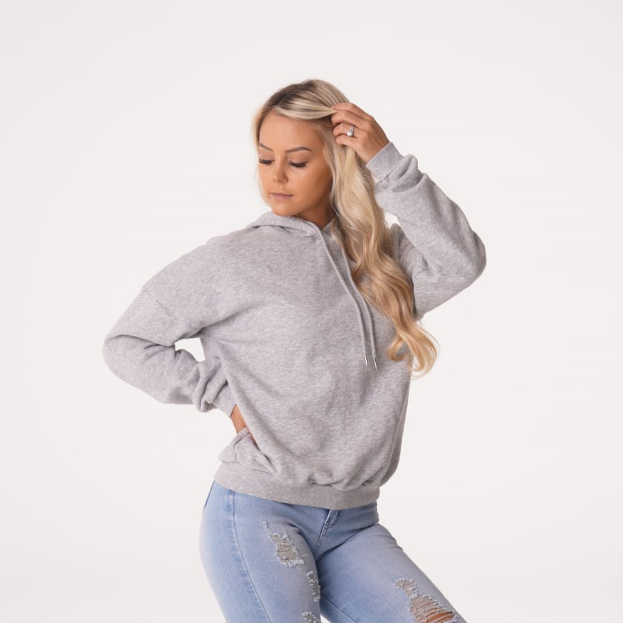 Grey Women's NVGTN Essential Drop Shoulder Hoodie Dubai | hxLZ5NlL