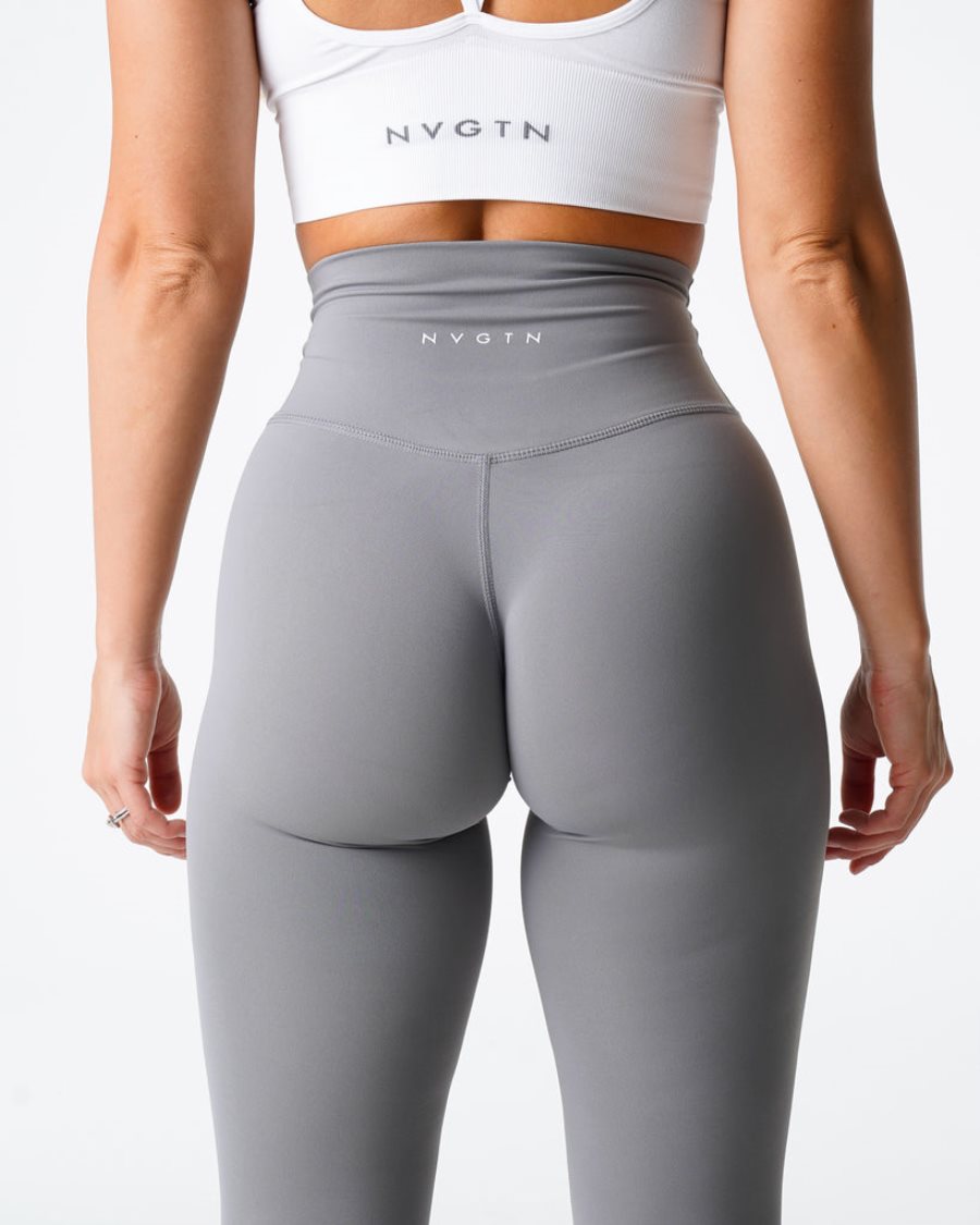 Grey Women's NVGTN Signature 2.0 Leggings Dubai | THquLvLP