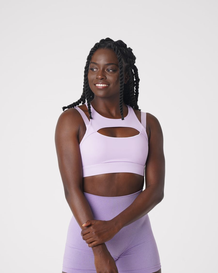 Lavender Women's NVGTN Apex Sports Bra Dubai | Q78BJpG2