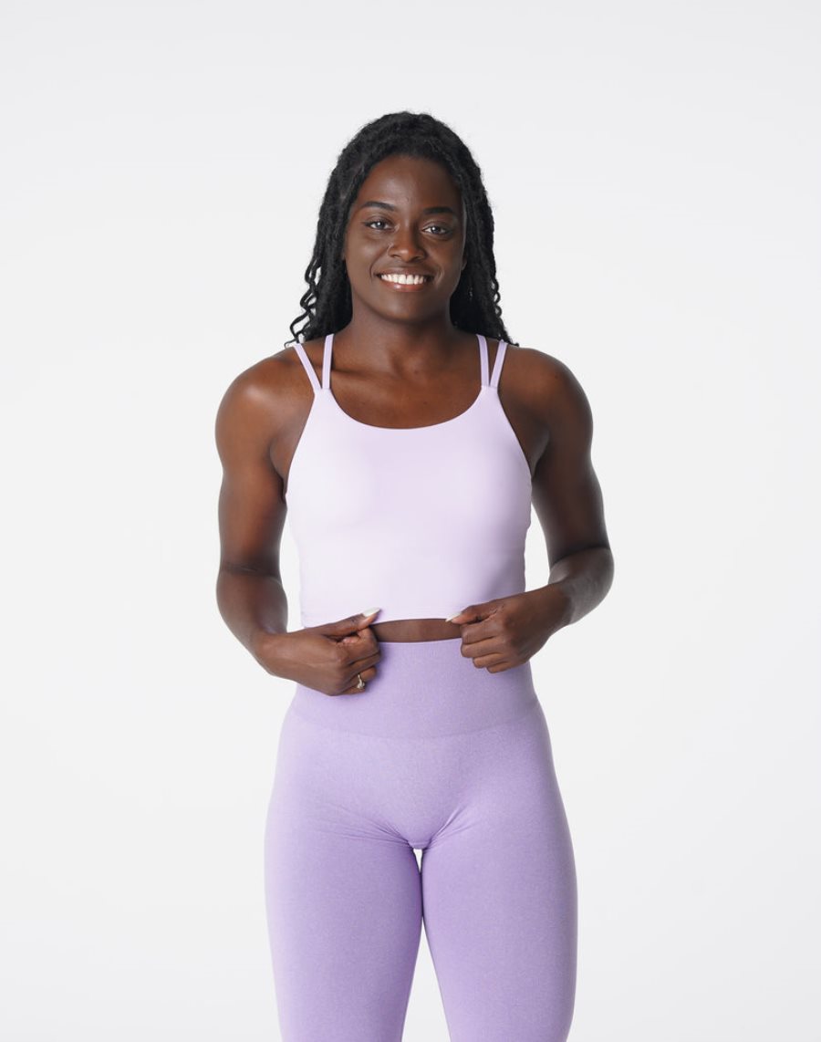 Lavender Women's NVGTN Poise Top Sports Bra Dubai | 1jNirGdj