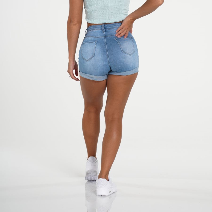 Light Blue Women's NVGTN Navishape Jean Shorts Dubai | ObbKjSvK