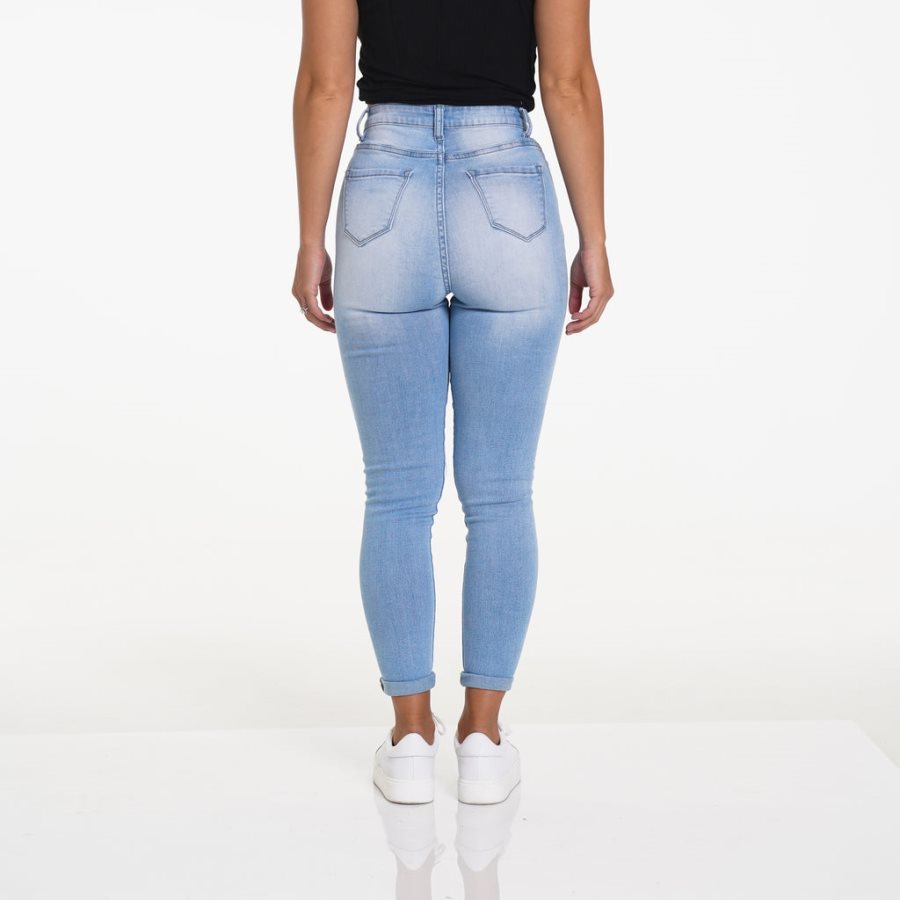 Light Blue Women's NVGTN Navishape Ripped Jeans Dubai | Raq5590Y