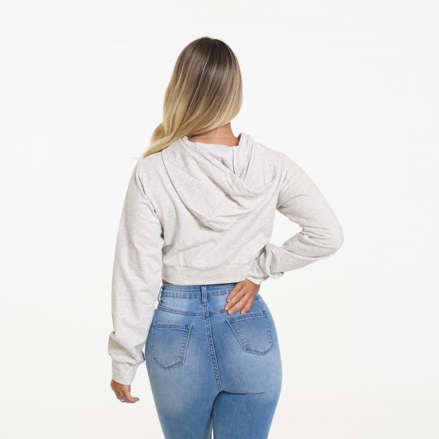 Light Grey Women's NVGTN Kick Back Hoodie Dubai | PkYyb7AY