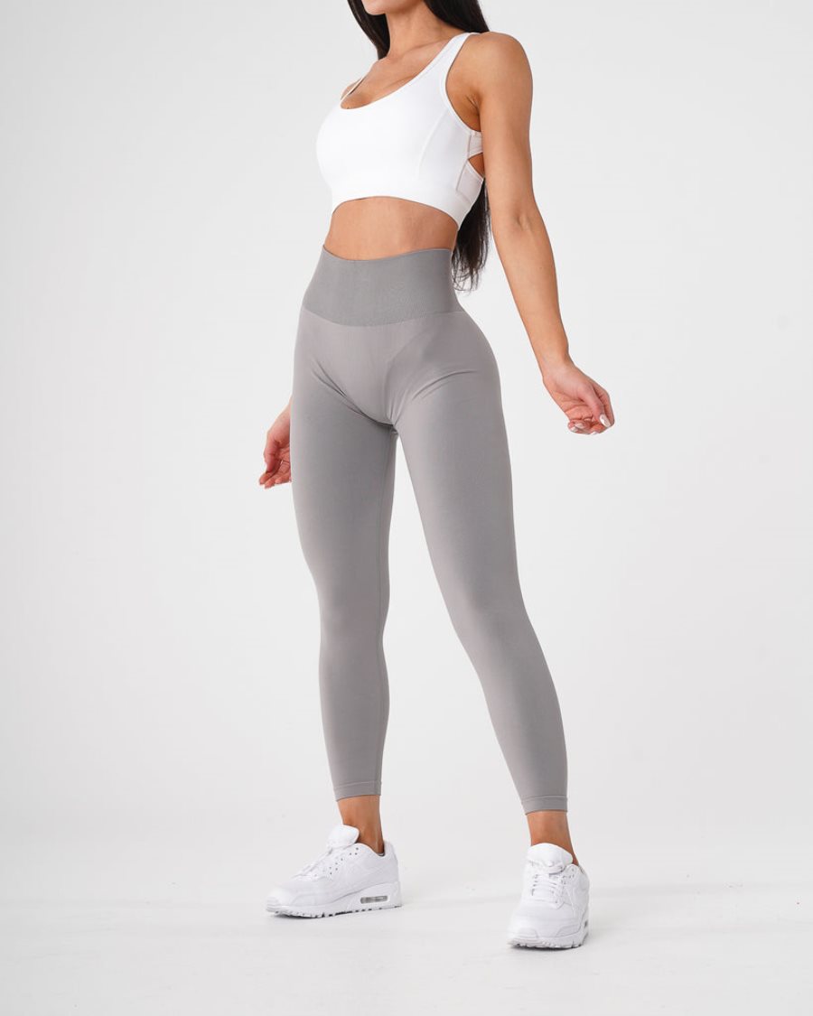 Light Grey Women's NVGTN Solid Seamless Leggings Dubai | UzMlh1k6