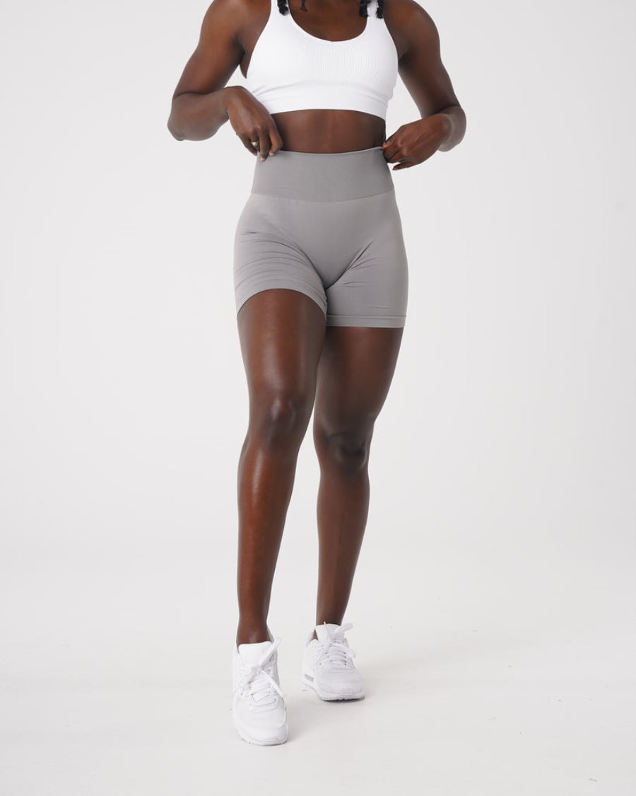 Light Grey Women's NVGTN Solid Seamless Shorts Dubai | ipuwGBKH