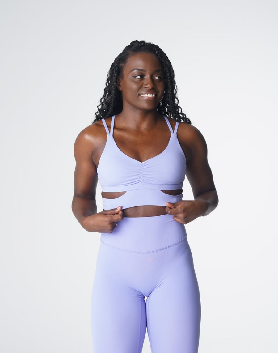 Light Purple Women's NVGTN Revolve Sports Bra Dubai | MrsqjopG