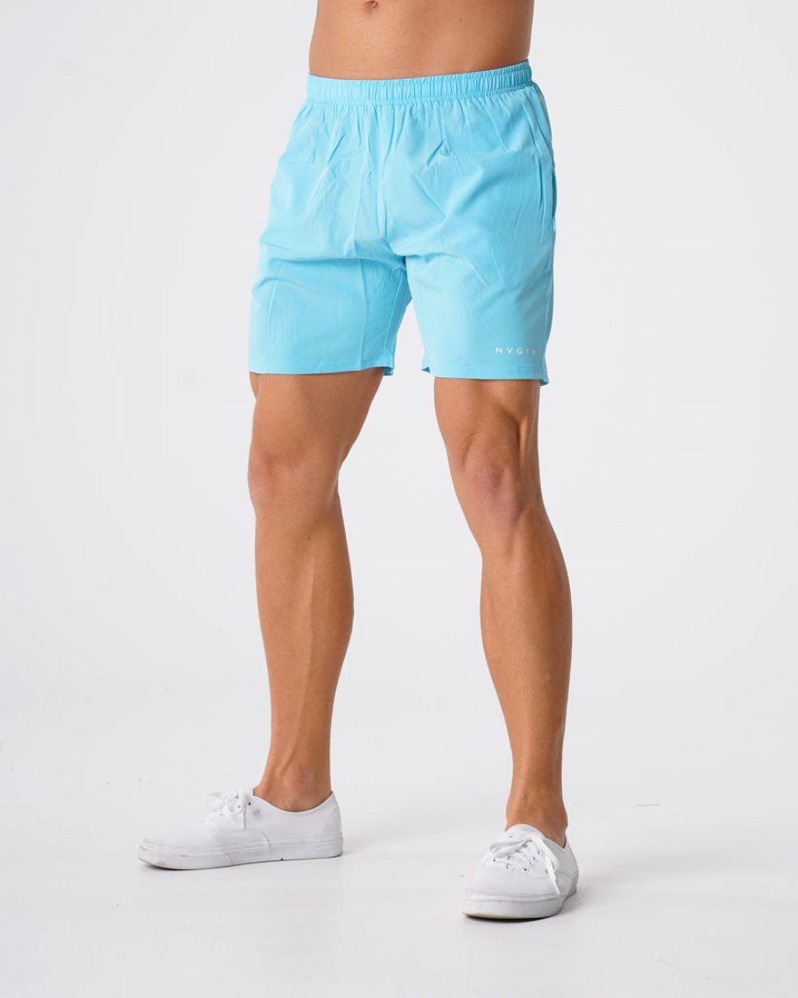 Light Turquoise Men\'s NVGTN Flex Shorts Dubai | NToetExi