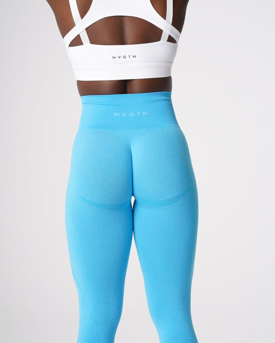 Light Turquoise Women's NVGTN Contour Seamless Leggings Dubai | diFhW3kG