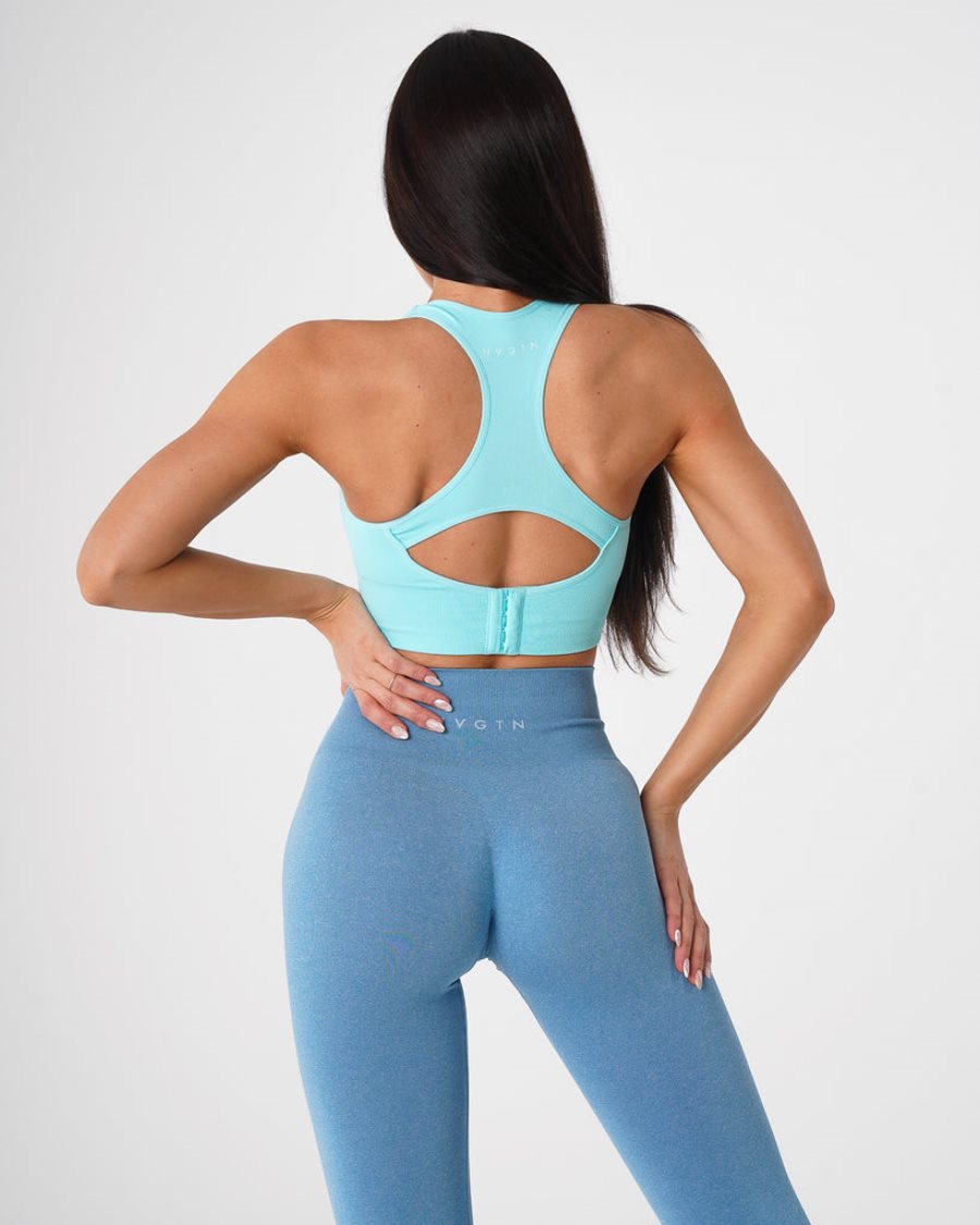 Light Turquoise Women's NVGTN Ignite Seamless Sports Bra Dubai | AKXh56cr