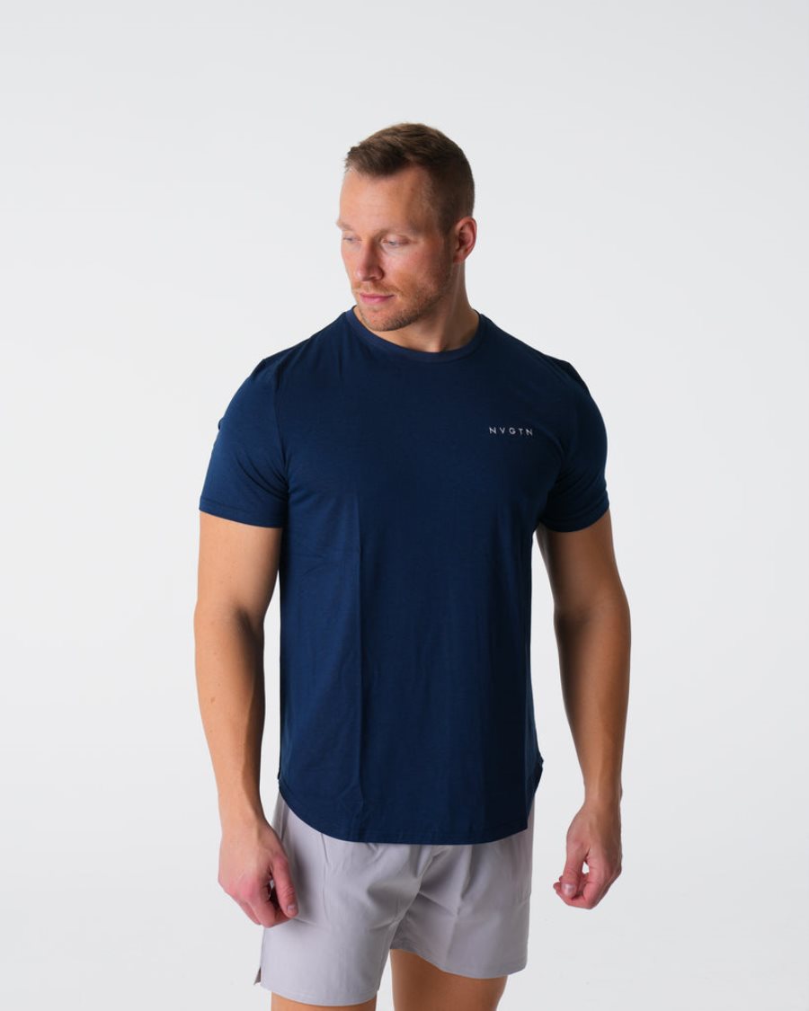 Navy Men's NVGTN Pulse Fitted T Shirts Dubai | reGA1xrl