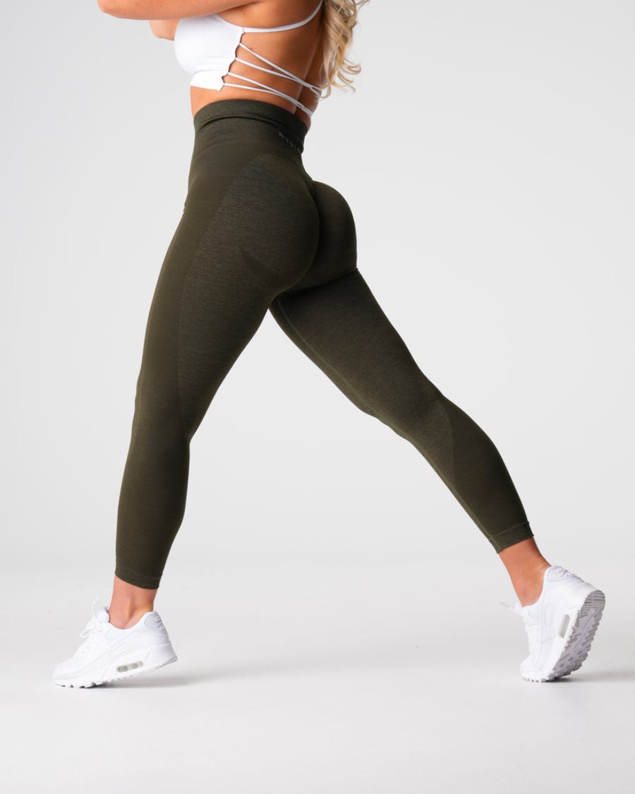 Olive Women's NVGTN Contour 2.0 Seamless Leggings Dubai | 0UtPzMSr