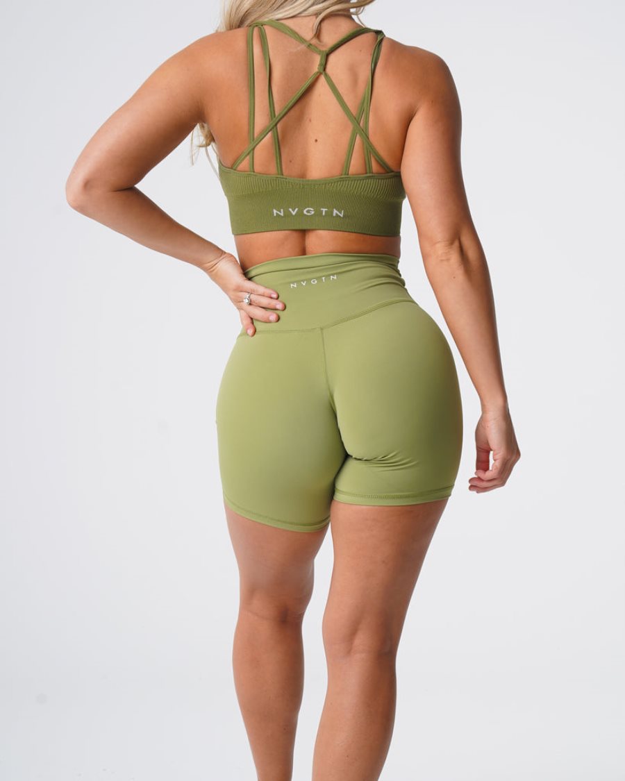 Olive Women's NVGTN Signature 2.0 Shorts Dubai | R6KQT2Gf