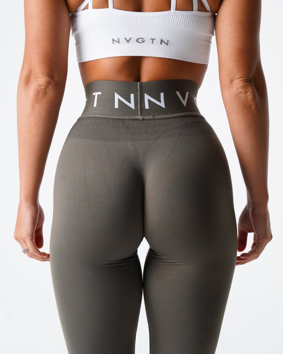 Olive Women's NVGTN Sport Seamless Leggings Dubai | yz3syVZA