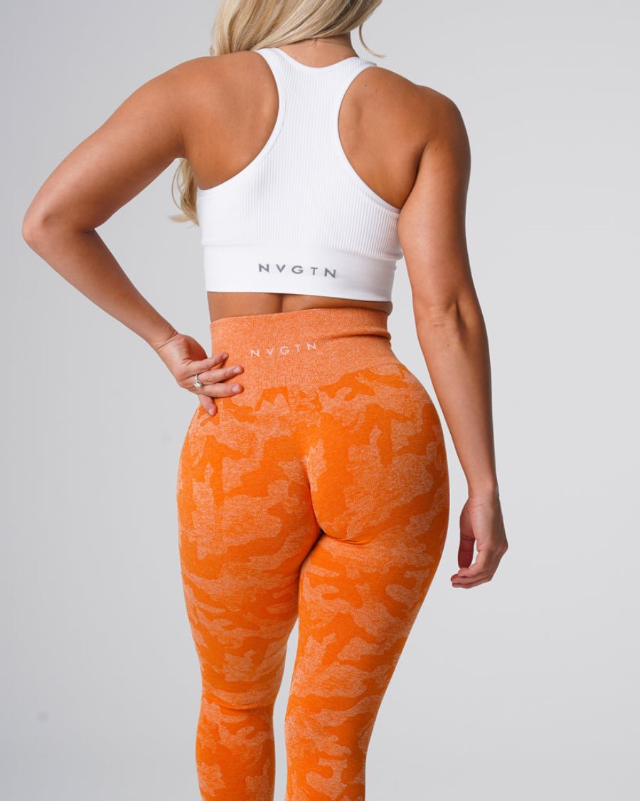 Orange Women's NVGTN Camo Seamless Leggings Dubai | OJEvHHcf