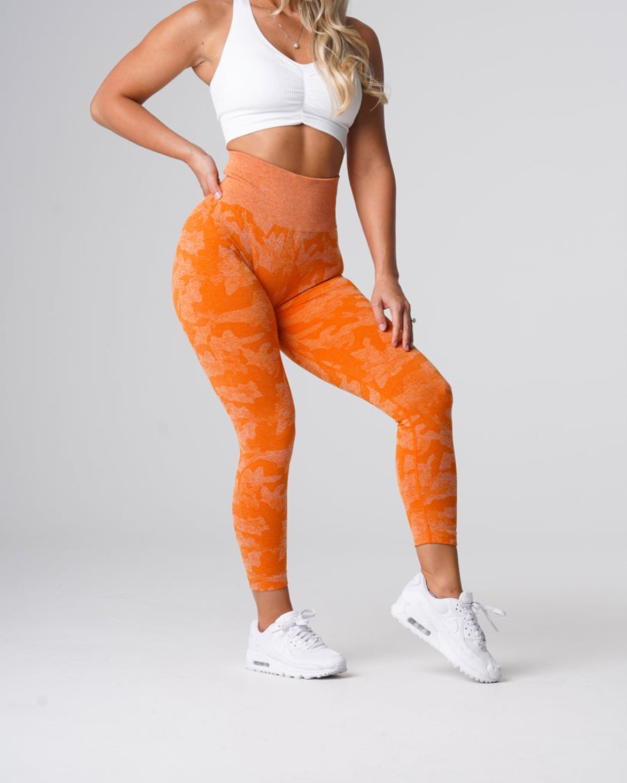 Orange Women's NVGTN Camo Seamless Leggings Dubai | OJEvHHcf