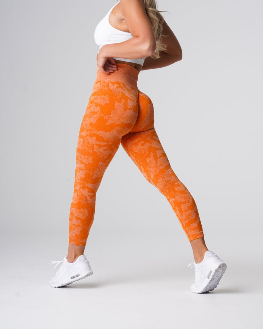 Orange Women's NVGTN Camo Seamless Leggings Dubai | OJEvHHcf