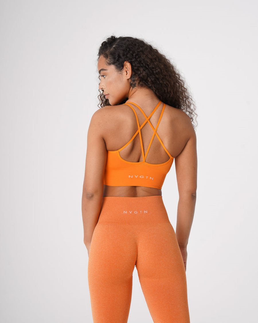 Orange Women's NVGTN Flourish Seamless Sports Bra Dubai | dUAyxnEk