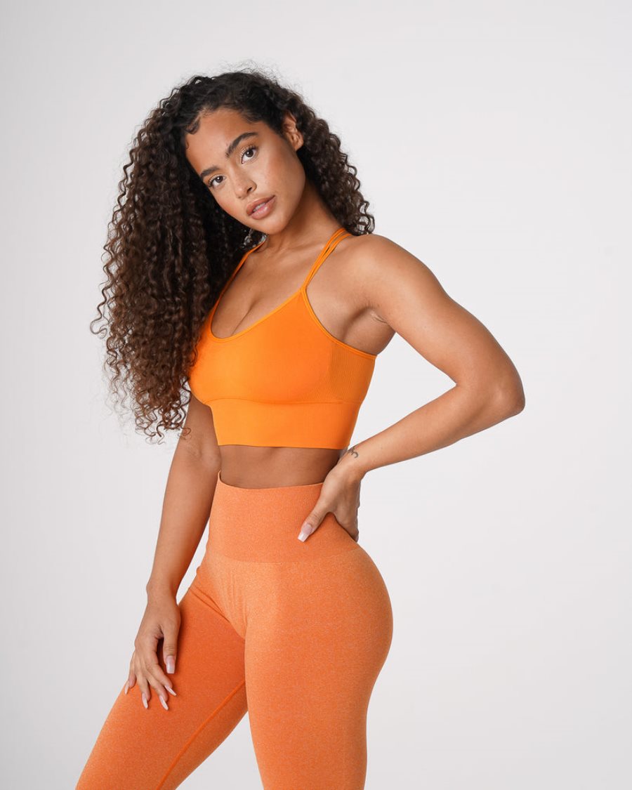 Orange Women's NVGTN Flourish Seamless Sports Bra Dubai | dUAyxnEk