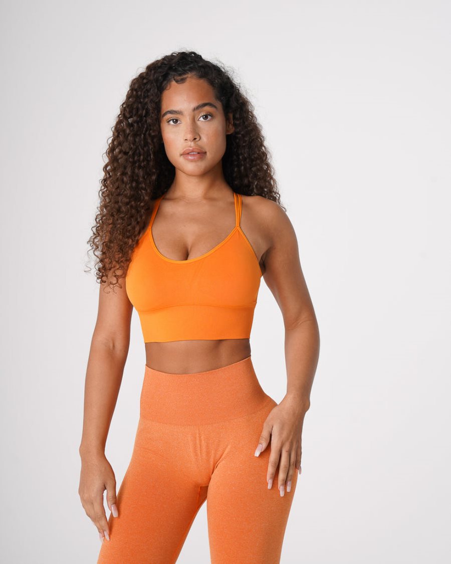 Orange Women's NVGTN Flourish Seamless Sports Bra Dubai | dUAyxnEk