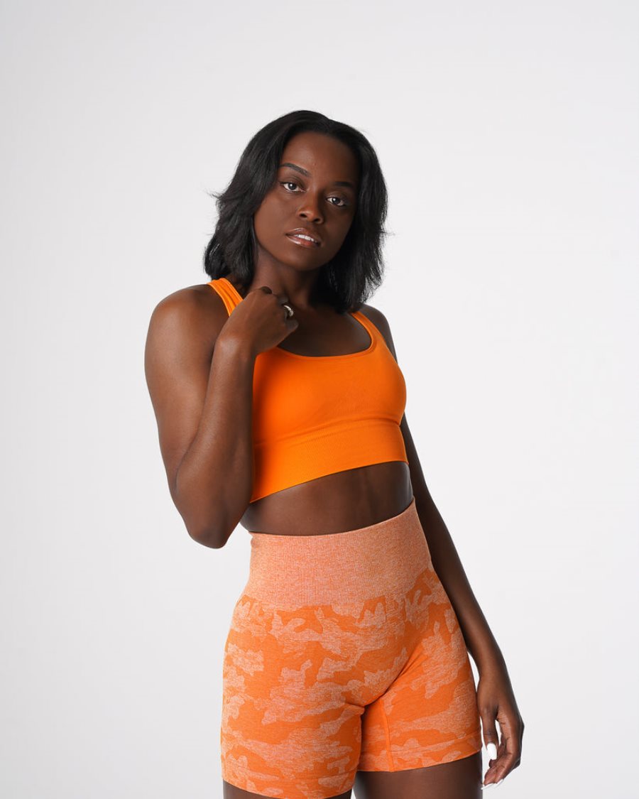 Orange Women's NVGTN Ignite Seamless Sports Bra Dubai | gfzx9juM