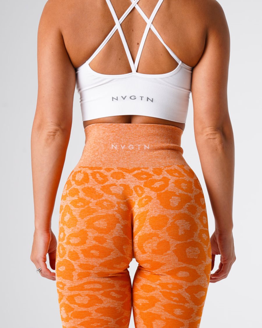 Orange Women's NVGTN Leopard Seamless Leggings Dubai | pGSogl0p