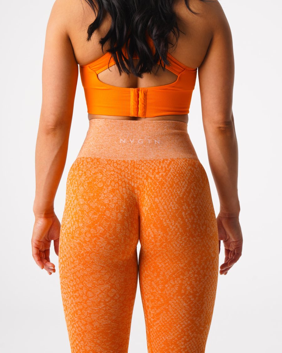 Orange Women's NVGTN Snakeskin Seamless Leggings Dubai | kvxKUR1c