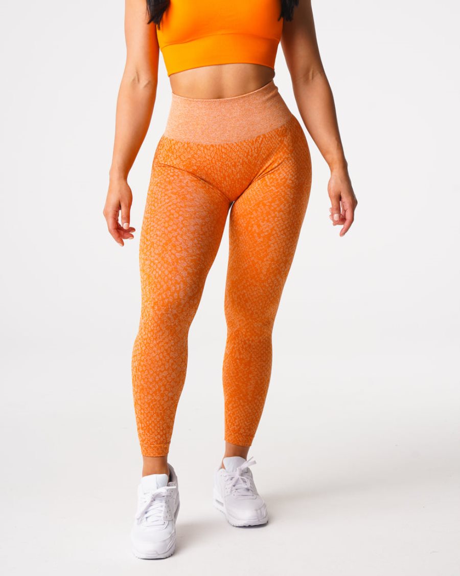 Orange Women's NVGTN Snakeskin Seamless Leggings Dubai | kvxKUR1c